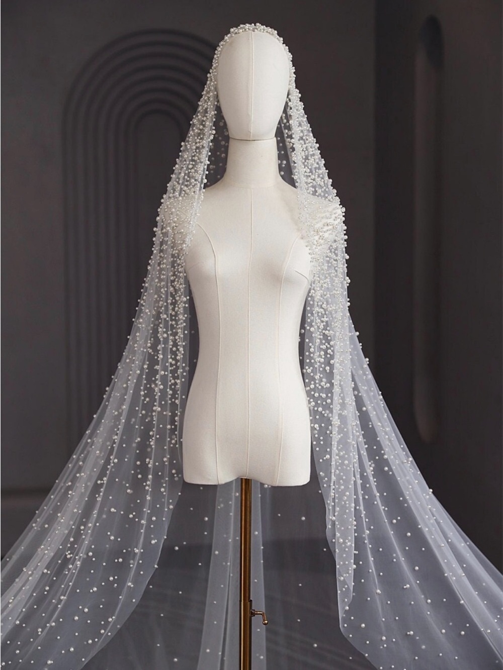 Pearl Cathedral Wedding Veil
